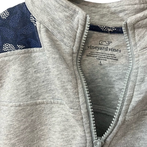 Vineyard Vines Girls Gray Polka Dot Blue Whale Shoulder Shep Shirt 14 - Picture 4 of 4